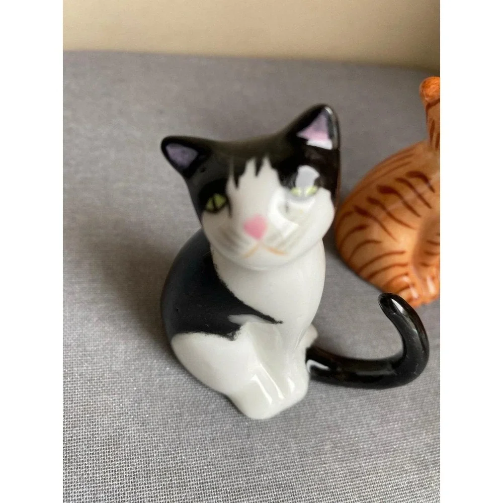 Cat Napkin Ring Fine Bone China Tuxedo Tabby Set Of 4 Philippines k3